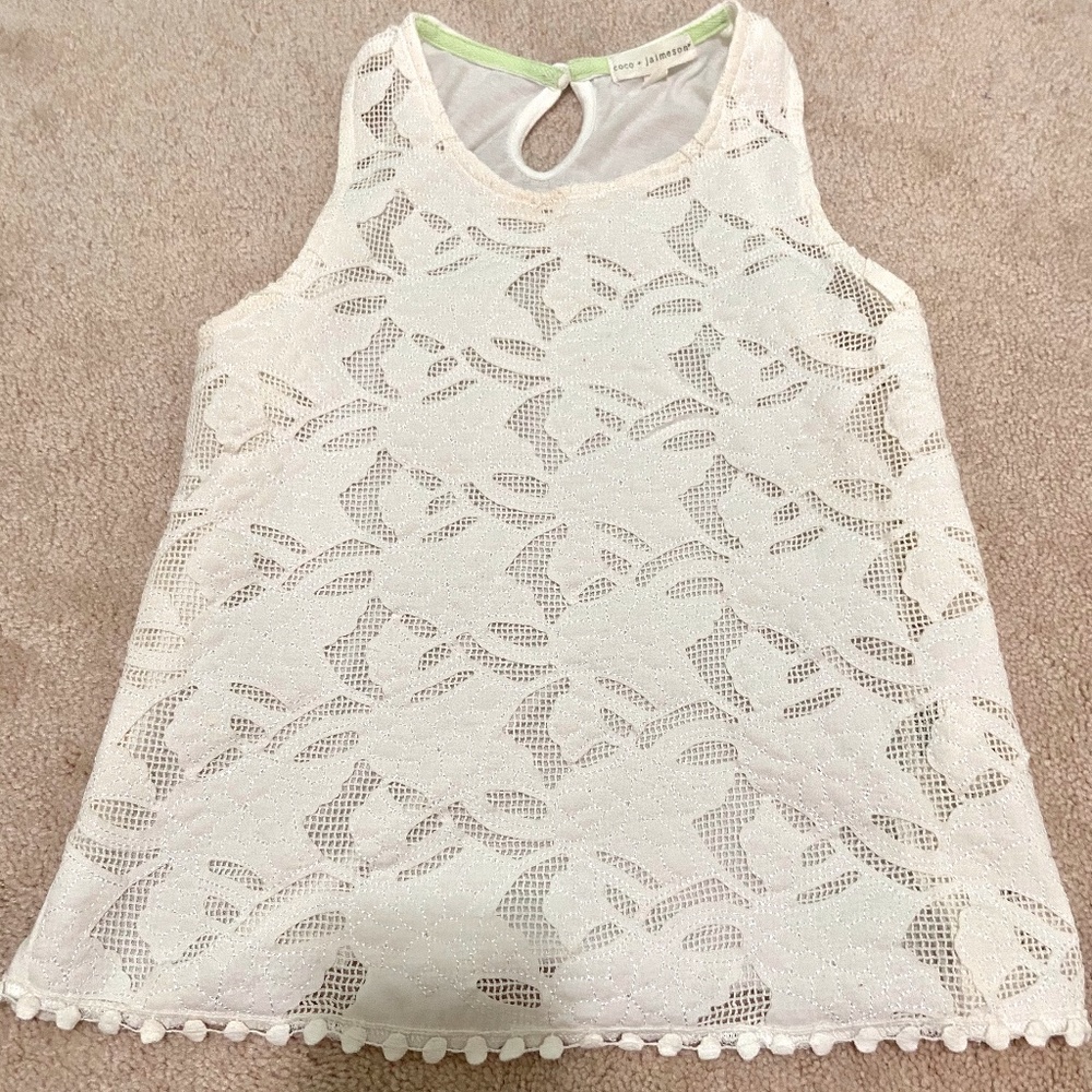 Cute White Flower Blouse